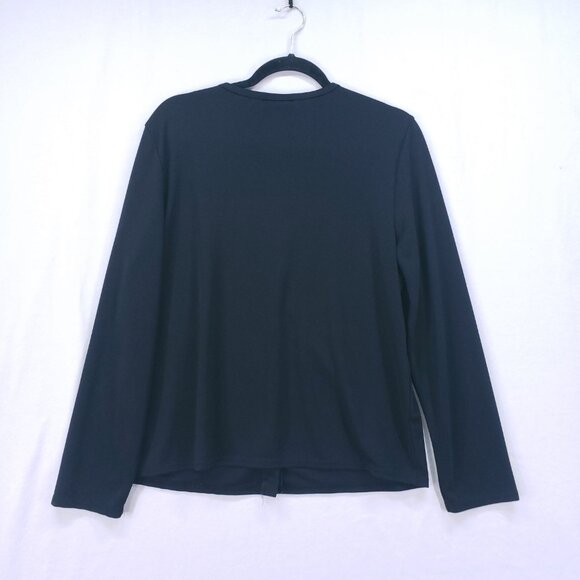 Kathie Lee Collection Black Embroidered Floral Cardigan Sweater Size Large - Picture 9 of 10